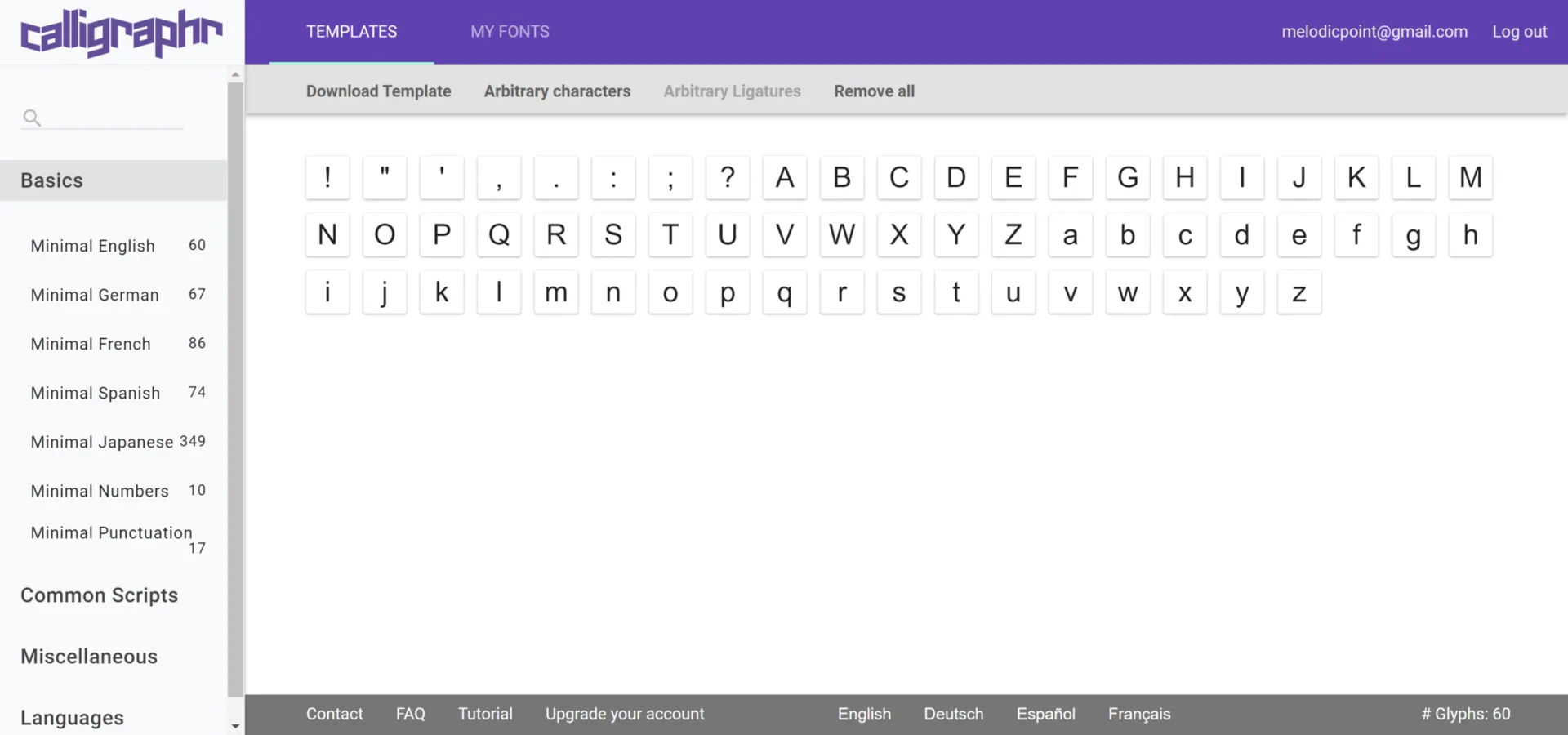 calligraphr font program