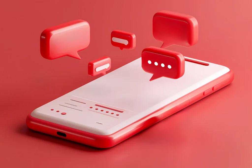 mobile phone push notification concept