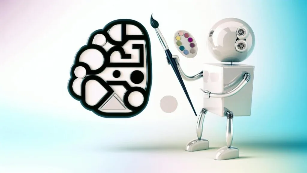 Image of a robot holding a paintbrush