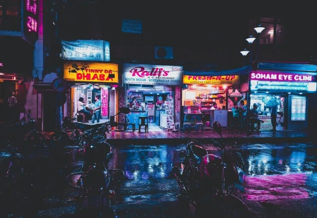 street signages at night