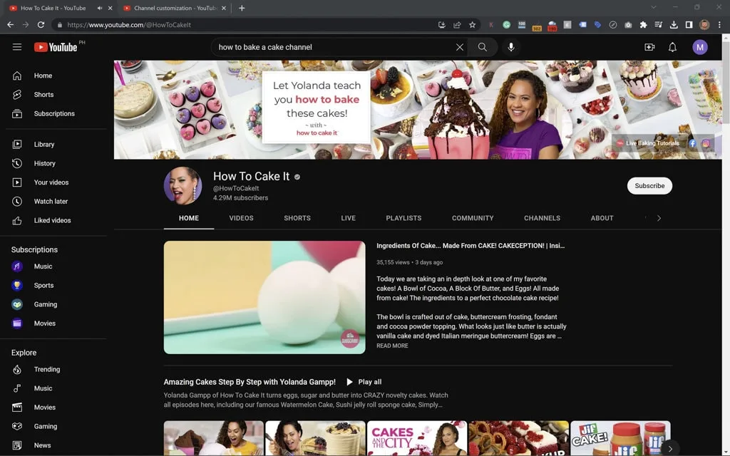 how to cake it channel