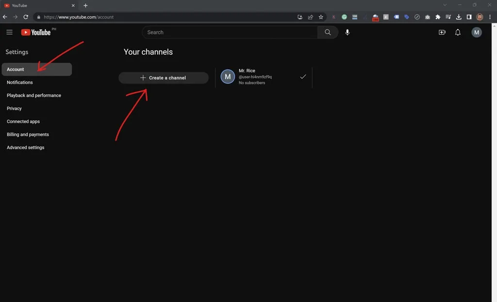 create your first channel