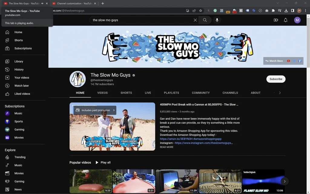 slow mo guys channel