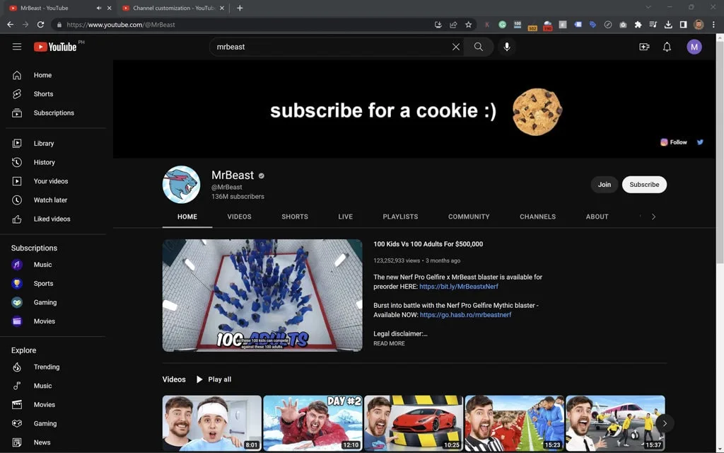 mrbeast youtube channel