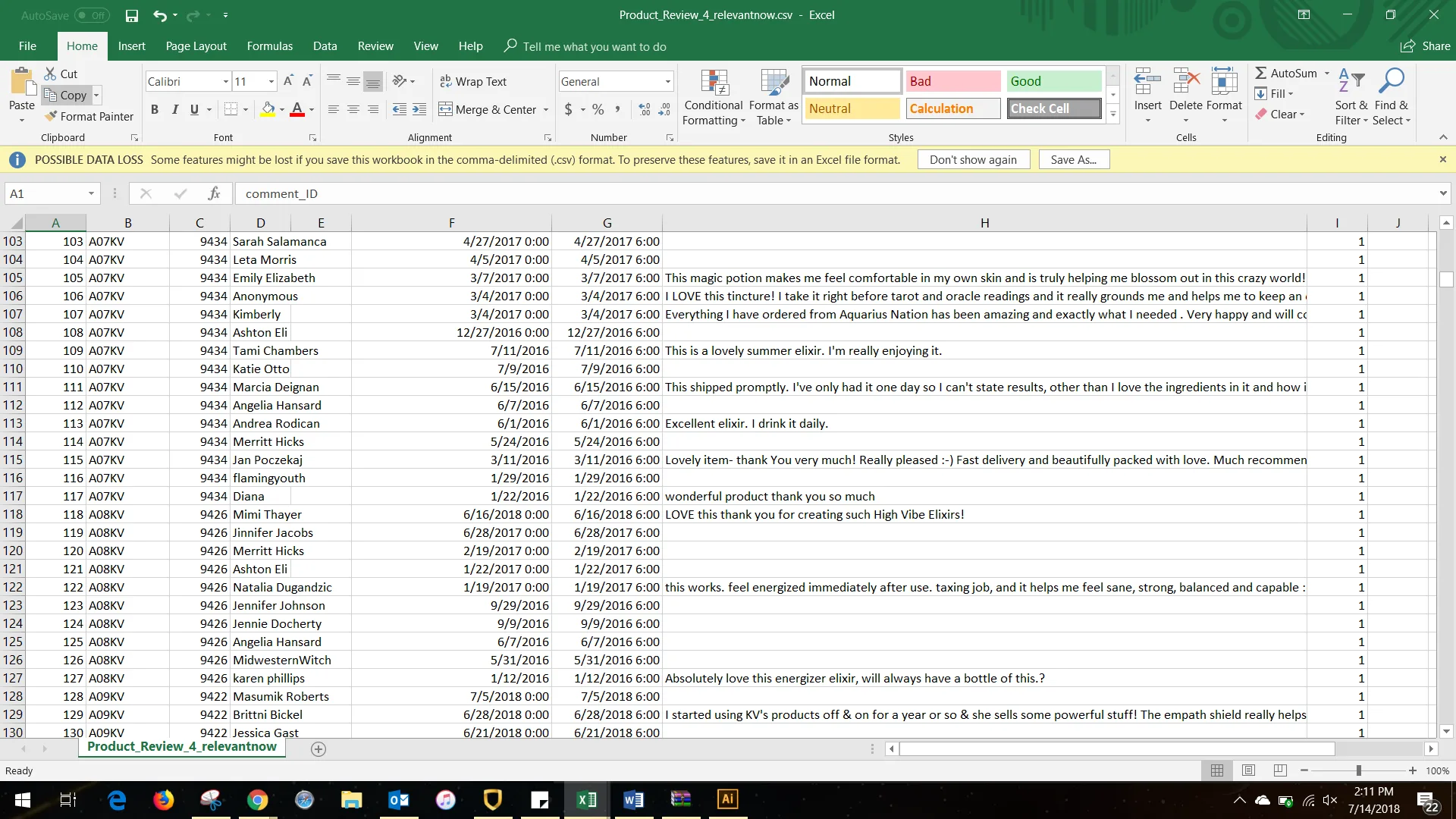 export etsy customer reviews