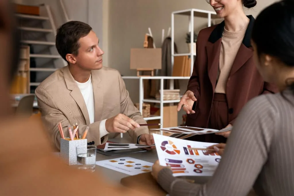 people brainstorming in a meeting