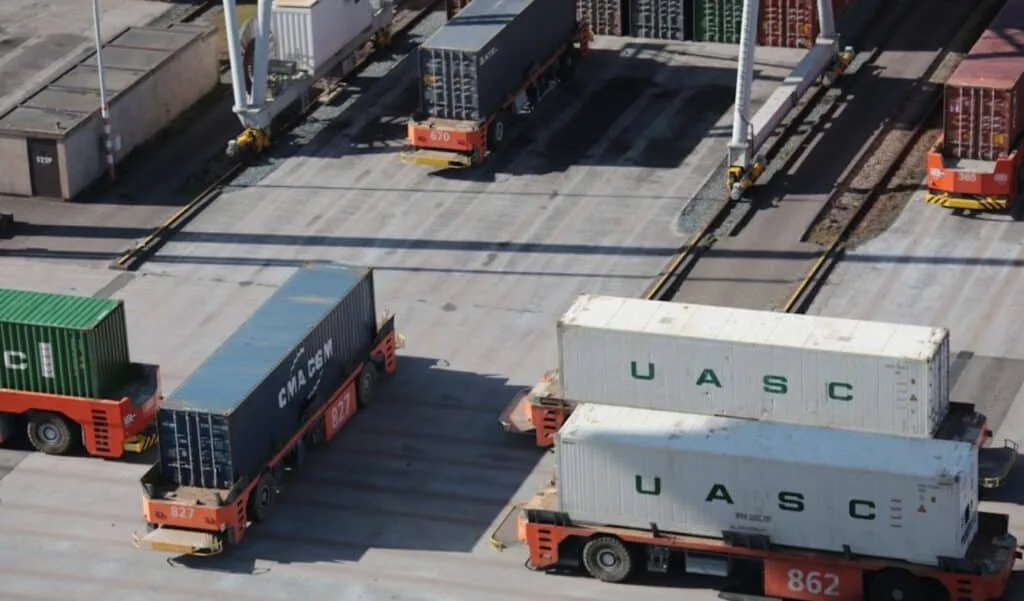 trucks inside a warehouse
