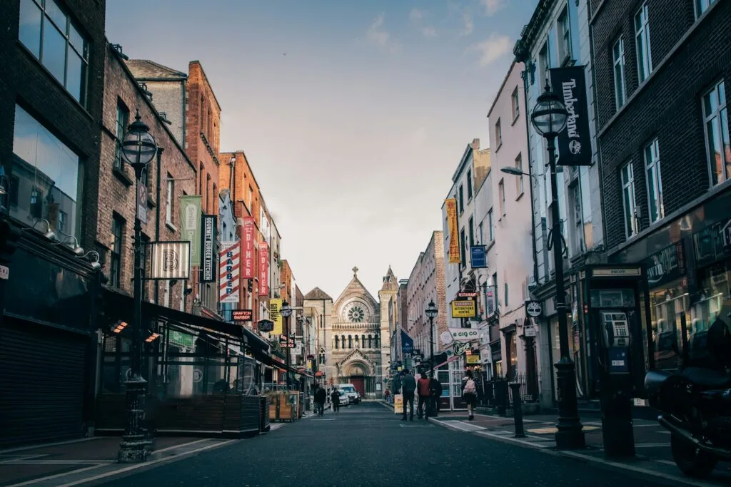 photo of a city center in Dublin